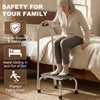 Step Stool with Handle for Adults and Seniors, Heavy Duty Metal Foot Step Stool for Elderly, Portable Stool with Anti-slip Design