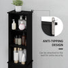 Armoire de rangement haute pour salle de bain, colonne autoportante pour linge avec 3 étagères ouvertes réglables, blanche