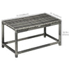 Patio Rattan End Table, Outdoor Side Table with Full Woven Table Top for Garden, Balcony, Mixed Grey