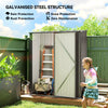 5' x 3' Outdoor Storage Shed, Steel Garden Shed with Single Lockable Door, Tool Storage Shed for Backyard, Light Grey