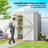7' x 6' Tall Outdoor Storage Shed, Waterproof Metal Garden Shed with Gloves, Lockable Door, Silver