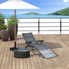 Foldable Lounge Chair, Reclining Patio Sun Lounger with 6-Position Adjustable Back, Grey
