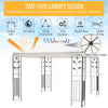 10' x 10' Outdoor Garden Metal Gazebo Patio Canopy Marquee Patio Party Tent Canopy Shelter Vented Roof Decorative Frame, Cream