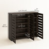 Narrow Shoe Cabinet with Slatted Doors, Adjustable Shelves for 20 Pairs of Shoes, Shoe Cabinet for Entryway