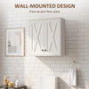 Modern Medicine Cabinet Wall Mounted, Bathroom Wall Cabinet with 2 Doors and Adjustable Shelf, White