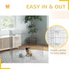 36inch 8-Panel Dog Playpen Octagon Pet Exercise Playpen Crate Foldable Dog Cage Pen Puppy Kennel, Black