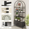 4-Tier Arched Shelving Unit with Cabinet, Bookshelf for Living Room, Office, 31.5