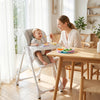 Qaba High Chair with Wheels, Double Tray, Foldable Baby Seat with Adjustable Seat Height, Backrest, Footrest and Tray, Grey