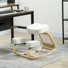 Ergonomic Kneeling Chair, Wood Kneel Stool with Thick Pads, Desk Knee Chair, Improve Posture, Cream White