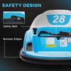 Qaba 12V Bumper Car for Toddlers, Ride On Car with 360 Degree Remote Control, Lights Music Horn, for 1.5-5 Years, Light Blue