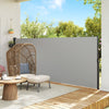 13' x 5' Retractable Side Awning, Outdoor Privacy Screen for Garden, Hot Tub, Balcony, Terrace, Pool, Light Grey
