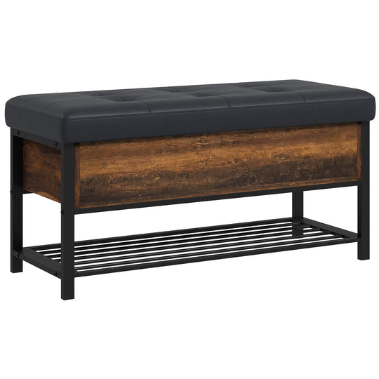 Shoe Storage with Seat, Upholstered Hallway Bench, Shoe Bench with Flip Top and Hidden Space for 4 Pairs of Shoes