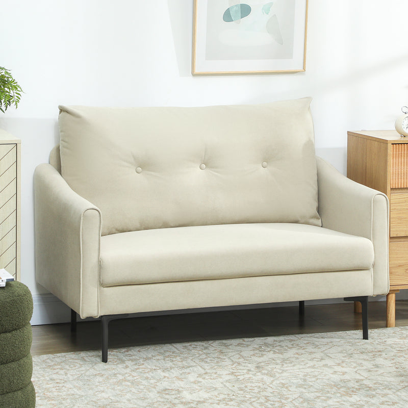 2 Seater Sofa, Small Modern Couch with High-Resilience Foam, Thicken Padding, Button Tufted