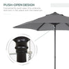 6.6FT Patio Umbrella, Outdoor Parasol with 6 Solid Ribs, Dark Grey
