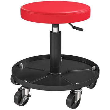 Rolling Garage Stool, 300 LBS Capacity Padded Mechanic Stool with 2.5