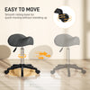 Saddle Stool, Adjustable Rolling Stool, Grey