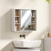 Wall-Mounted Bathroom Medicine Cabinet with Mirror, Over Toilet Bathroom Vanity Cabinet White & Oak