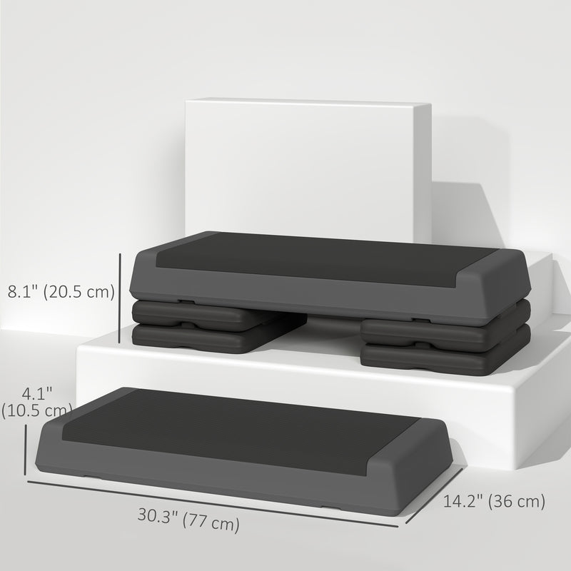 Adjustable Exercise Step Platform, 3-Level with Risers 4