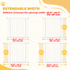 Pressure Fit Dog Gate Pet Barrier for stairs doorway, 29.9''- 42.1'' Width White