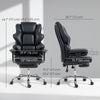 Big and Tall Office Chair, 400 lbs Overstuffed Desk Chair with Spring Cushion, Shaped Foam, PU Leather