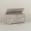 39.4 Inches Storage Chest, Storage Trunk with 2 Safety Hinges for Living Room, Grey Wood Grain