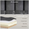 Bedroom Bench PU Leather End of Bed Bench with Cylindrical Seat and Metal Legs for Bedroom Living Room Hallway Black