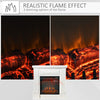 Electric Fireplace with Mantel, Freestanding Heater Corner Firebox with Log Hearth and Remote Control, White