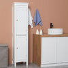 Tall Bathroom Cabinet, Freestanding Storage Organizer with Adjustable Shelves and Cupboards, 15