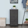 Linen Drawer Cabinet Organizer Storage Dresser Tower with 4 Removable Drawer Metal Frame Adjustable Feet for Living Room, Kitchen, Bathroom, White