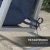 4-Piece Back and Seat Cushion Pillows Replacement and Pillows, Patio Chair Cushions Set with Ties, Navy Blue