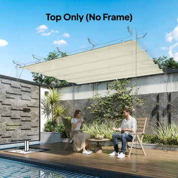 8' x 9.4' Retractable Pergola Canopy Replacement, Fit 7' x 10' Frame, UV30+ Pergola Cover Top Only, Cream