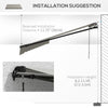 12' x 10' Retractable Awning, 280gsm UV Resistant Sunshade Shelter, for Deck, Balcony, Yard, Light Grey