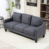 3 Seater Sofa, Modern Couch with Pocket Spring, Linen Upholstered, Thick Padded