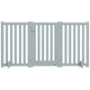 3-Panel Foldable Dog Gate with Feet for Medium Dogs and Below, Grey