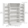 Freestanding Pantry Cabinet 41 Inch Kitchen Pantry with Spice Racks and Adjustable Shelves for Home Use, White
