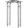 7Ft Outdoor Garden Arbor, Wedding Arch for Ceremony, Trellis with Scrollwork Design, Ideal for Climbing Vines and Plants, Black