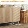Buffet Cabinet with Storage Modern Fluted Sideboard with Adjustable Shelves Wood Legs for Dining Room Living Room