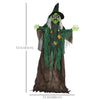 72 Inch/6ft Life Size Outdoor Halloween Decoration Witch, Animated Prop Decor with Sound and Motion Activated, Light Up Eyes, Creepy Sound