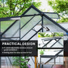 6' x 12' x 6.5' Walk-in Greenhouse, Polycarbonate Greenhouse with Adjustable Roof Vent, Base, Sliding Door, Grey