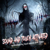 6FT Life Size Halloween Animatronics, Animated Grim Reaper Halloween Decorations with Sound Touch Activated and LED Eyes