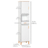 Bathroom Storage Cabinet with Cupboards and Drawer, Floor Free Standing Linen Tower, Tall Slim Side Organizer Shelves, White