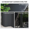 10' x 13' Outdoor Pergola, Wall Mounted Hardtop Lean-to Gazebo with 2 Curtains and 2 Nettings, UV Resistant, for Patio, Deck