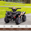 Kids Ride-on ATV Quad Bike Four Wheeler Car with Music, 6V Battery Powered Motorcycle for 18-36 Months, Black