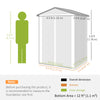 4.4' x 3' Outdoor Storage Shed with Double Doors, Metal Garden Shed for Backyard Patio