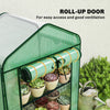 Mini Greenhouse with Screen Roof, Portable Small Greenhouse with Roll-Up Zipper Door, 27.6