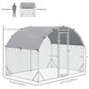 Galvanized Large Metal Chicken Coop Cage Walk-in Enclosure Poultry Hen Run House Playpen Rabbit Hutch with Cover for Outdoor Backyard 9.2' x 6.2' x 6.5' Silver