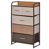 Dresser with 5 Drawers, Chest of Drawers with Metal Frame, Fabric Dresser for Living Room, Multi-Coloured