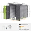 4.6' x 9' Steel Outdoor Storage Shed, Lean to Shed, Metal Tool House with Foundation Kit, Lockable Doors, Gloves and 2 Air Vents for Backyard, Patio, Lawn