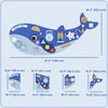 Qaba Whale Activity Wall Busy Board, 13 in 1 Montessori Sensory Wall Panel for Playroom Nursery Classroom Boys Girls 2+, Blue