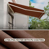 10' x 8' Electric Awning, Retractable Awning Sun Shade Shelter with Remote Controller, Manual Crank Handle and Aluminum Frame, for Deck, Balcony, Yard, Coffee